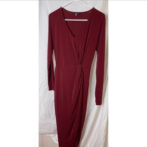 Burgundy Boutique Wrap Dress